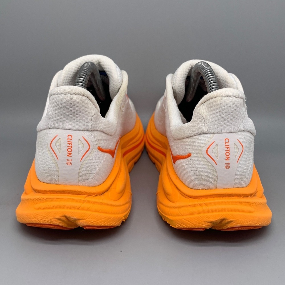Hoka One Clifton 10 White Orange Running Shoes Women's Sz 8.5B - Picture 3 of 10